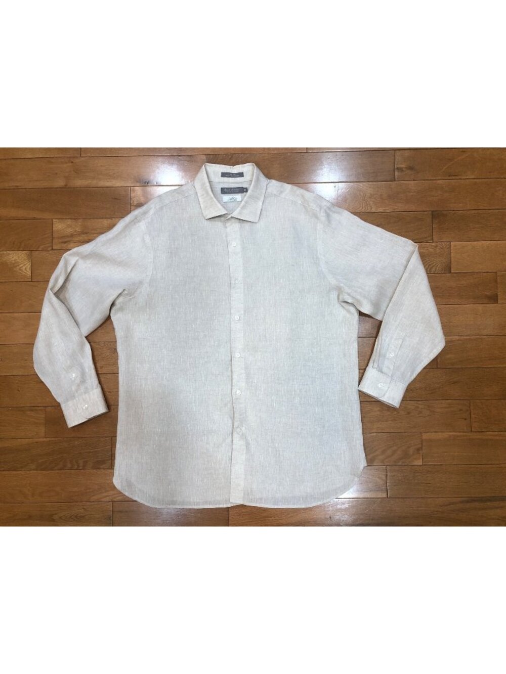 Daniel Cremieux Signature Collection Linen Button Down Beige Shirt Size XL